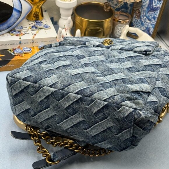 🆕 KURT GEIGER LONDON 🧿 NWOT Denim Kensington Drawstring Backpack - Picture 10 of 16